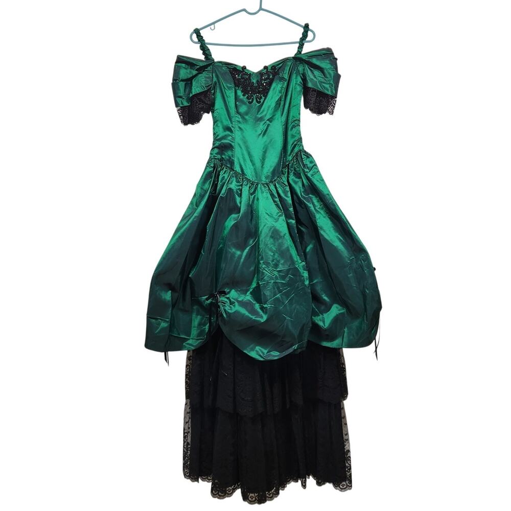 Vintage Alfred Angelo Dream Maker Whimsigoth Emo Halloween Dress Lace Gown ILGWU